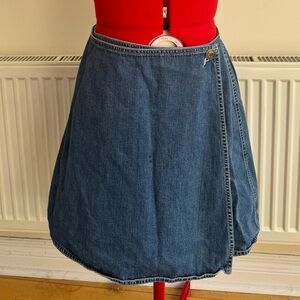 Vintage Denim Wrap Skirt